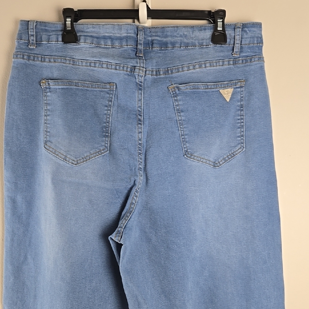 Stylish Blue Flare Wide‎ Leg Jeans - Picture 9 of 14